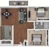 Floor plan: 2 Bedroom / 1.0 Bath