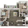 Floor plan: B1 UP - 2x2