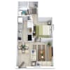 Floor plan: 1 Bed 1 Bath 488