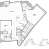 Floor plan: 2 Bed 2 Bath 1047