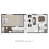 Floor plan: 1 Bedroom A
