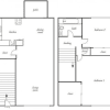 Floor plan: 2 Bedroom, 1 Bath Townhouse