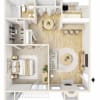 Floor plan: 1 Bed 1 Bath
