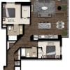 Floor plan: 2 Bed/2 Bath-1E