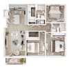 Floor plan: 3 BR - Aspen Overlook