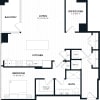 Floor plan: 1 Bed/1 Bath Den-1R