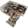 Floor plan: 2 BR Designer Courtyard Garage