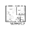 Floor plan: 1 BD/1BA Loft-Prescott III