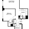 Floor plan: 1Bed 1 Bath