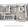 Floor plan: 1BR 1BA (970 SF)
