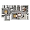 Floor plan: 3 Bed 2 Bath