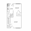 Floor plan: 2BR/1BA Townhome