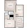 Floor plan: Two Bedroom Two Bathroom