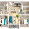 Floor plan: B1 1086sf 2/2