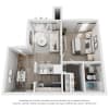 Floor plan: 1 Bed 1 Bath 604 SF