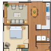 Floor plan: 1x1B Cottage