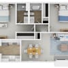 Floor plan: 2 BR 2 BA