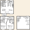 Floor plan: 2 BR 1.5 Bath Townhouse with Patio