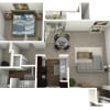 Floor plan: 1 Bed, 1 Bath C (60% Income Restricted)