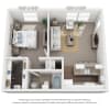 Floor plan: 1 Bedroom, 1 Bath