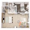 Floor plan: 1 Bedroom Premium
