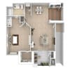 Floor plan: 1 Bed 1 Bath Renovated