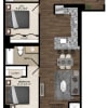 Floor plan: 1 Bed/2 Bath Den-2E