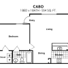 Floor plan: 1X1-B
