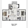 Floor plan: 2 Bed / 2 Bath