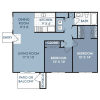 Floor plan: 2 Bedroom 1 Bathroom B