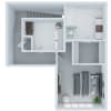 Floor plan: 1 Bedroom 1.5 Bathroom Townhome