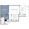 Floor plan: 1 Bedroom 1 Bathroom A