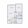 Floor plan: 1BR + Den A