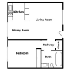 Floor plan: 1 Bedroom