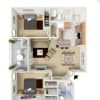Floor plan: Two Bedroom Two Bath