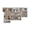 Floor plan: 3 Bedroom 2 Bath