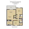 Floor plan: 2 Bed 2 Bath Plan R