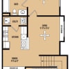 Floor plan: A1   688 Sq. Ft. 1st Floor