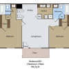 Floor plan: 2 BR 2 BA