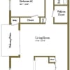 Floor plan: 2 Bedrooms 1.5 Bath