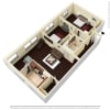 Floor plan: 2 bed, 1 bath Classic