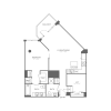 Floor plan: One Bedroom Two Bath w/Loft (1060 SF)