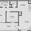 Floor plan: 2 BR 1 BA