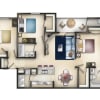 Floor plan: 3 Bedroom 2 Bath with Balcony or Patio Holland