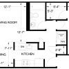 Floor plan: 1 Bed, 1 Bath