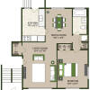 Floor plan: 1 X 1 GARDEN