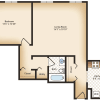 Floor plan: 1 Bed 1 Bath Large - The Preston