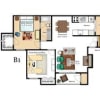 Floor plan: B1 2x1