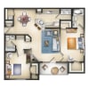 Floor plan: 2 Bedroom 2 Bath with Balcony or Patio Camden I 
