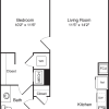 Floor plan: The Flats 1 Bedroom E